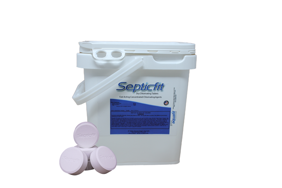 Septicfit® Commercial Use Septic Chlorine Tablets – 29-Tablet Bulk Pail – 10 LB