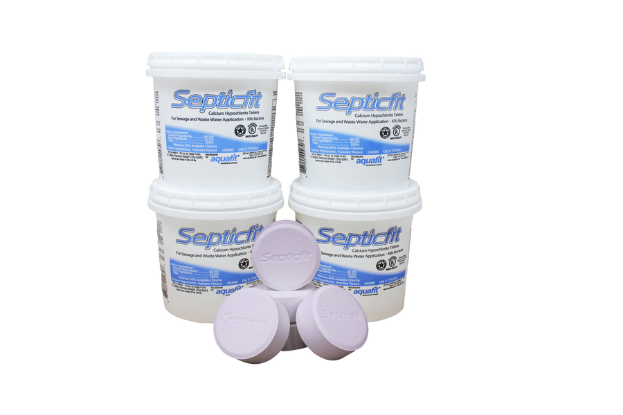 Septicfit® Septic Chlorine Tablets – 4 Pail Value Pack (24 Tablets) – 8.8 LB